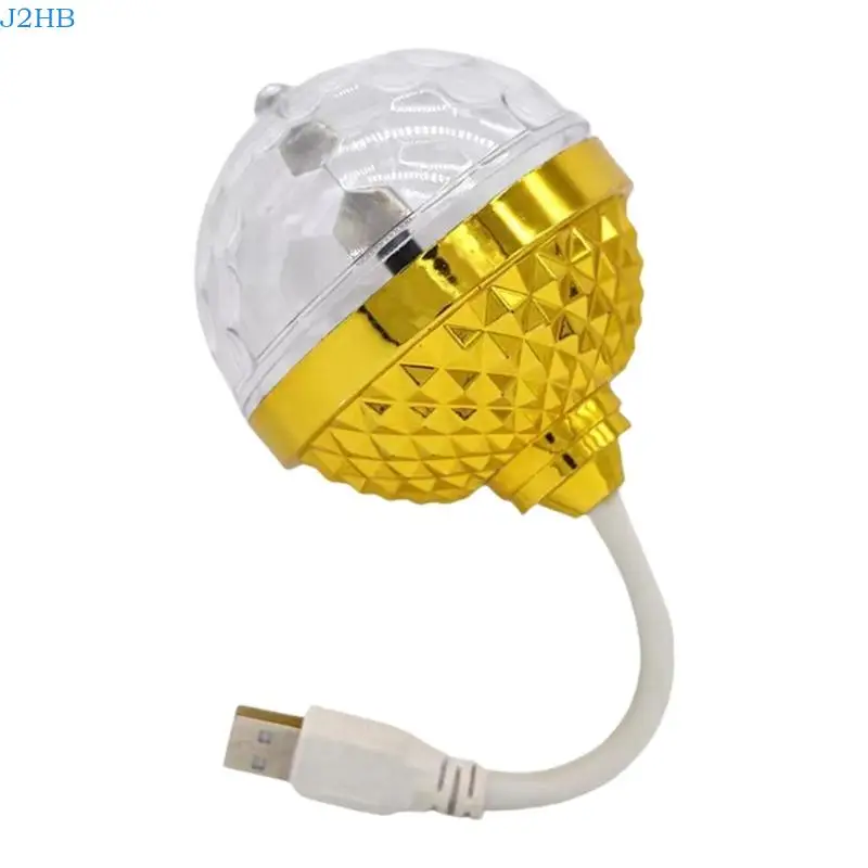 J2HB Multifunctional Rotating Disco Bulb Crystal Ball Effect Colorful Projection Stage Light for Home and Event Lighting