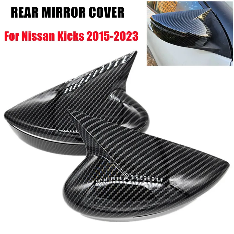 For Nissan Kicks Lannia BlueBird 2015-2021 ABS Carbon Fiber Rearview Side Mirror Cover Wing Cap Door Housing Shell Trim Sticker