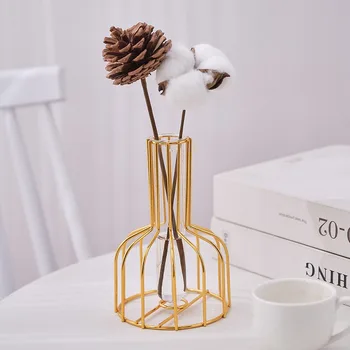 1Pc 중공 철 꽃병 말린 꽃 예술 배열 장식 홈 오피스 거실 침실 장식 꽃 디스플레이