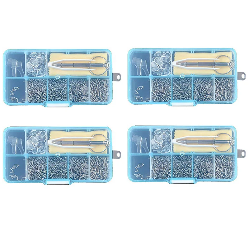 A02F-4 Set Lenzenvloeistof Zonnebril Reparatieset Met Schroeven Pincet Schroevendraaier Kleine Mini Schroeven Moeren Assortiment