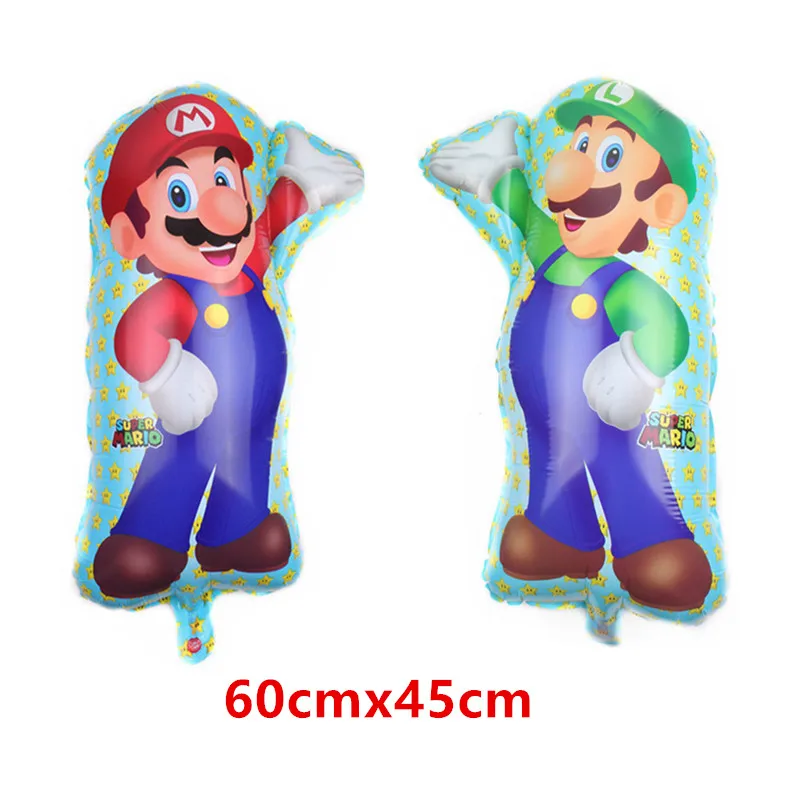 hot Sale Super Mario Bros Foil Balloons Anime Figure Mario Luigi Cartoon Kids Boys Birthday Party Halloween Decoration Supplies