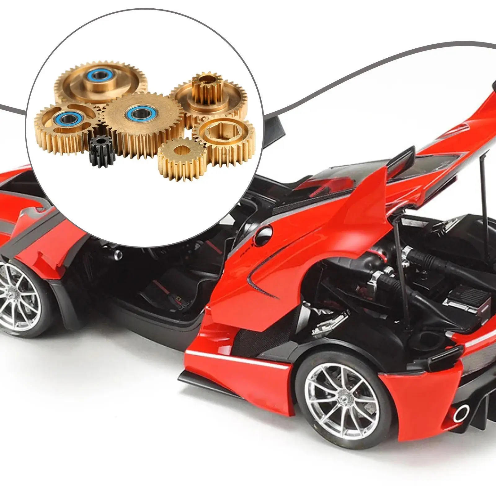 

Copper Gearbox Gear Set Motor Gearbox Gears Accessories Transmission Gears Parts for 1:14 Scale RC Car Truck Trailer Tractor