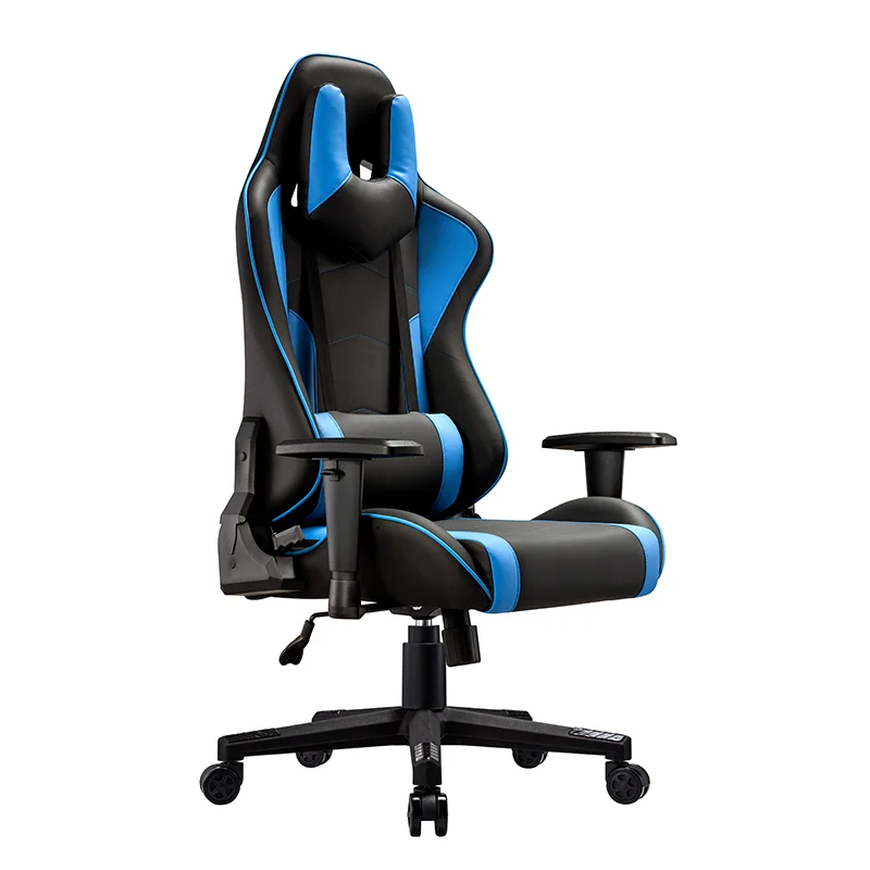 Wholesale Blue Reclining Gamer Chair Europe PU Leather High Back Ergonomic Silla Gaming Chair