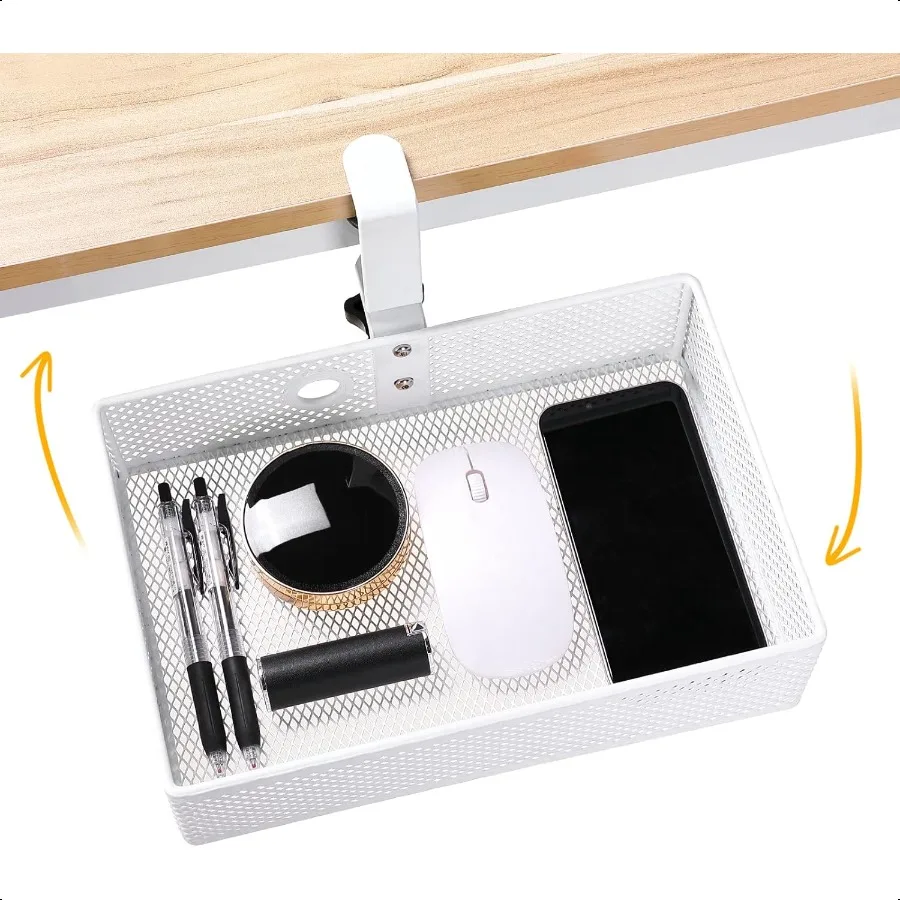

Mesh Desk Organizer and Clampon Swivel Pencil Drawer Desk Hidden Desk Organizer Extra Sturdy CClamp Mount System and Easy to In