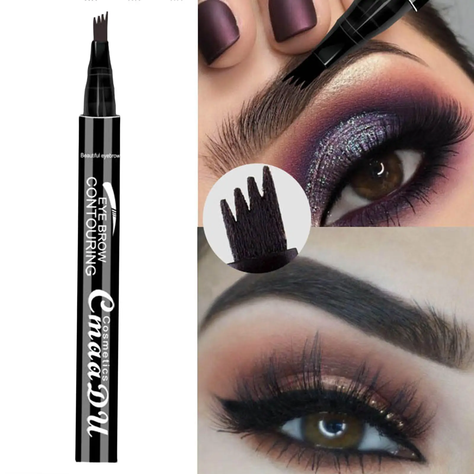 4 Tips Eyebrow Pen Waterproof Liquid Brow Pencil Pen for Eyes Makeup