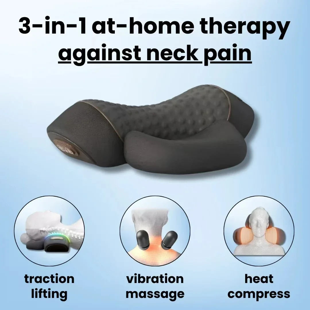 COSSEAL-3-in-1 Neck Massager Cervical Pillow Hot Compress Vibration Massage  Neck Traction Relax Pillow Spine Support Massager - AliExpress 66