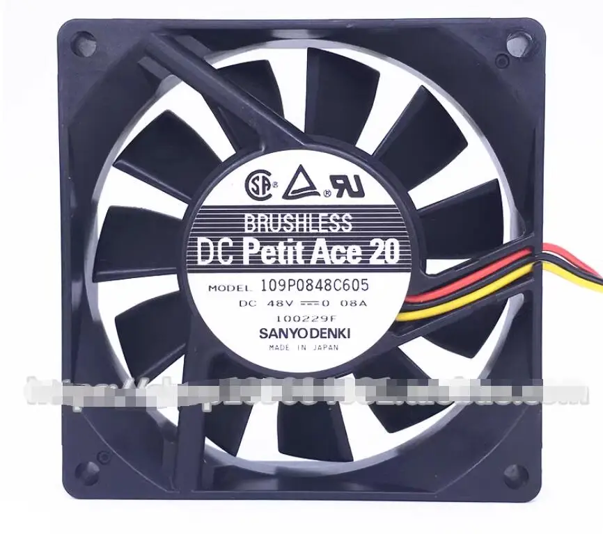 

Ltsf For Sanyo Denki 109P0848C605 DC 48V 0.08A 80x80x20mm 3-Wire Server Cooling Fan8cm
