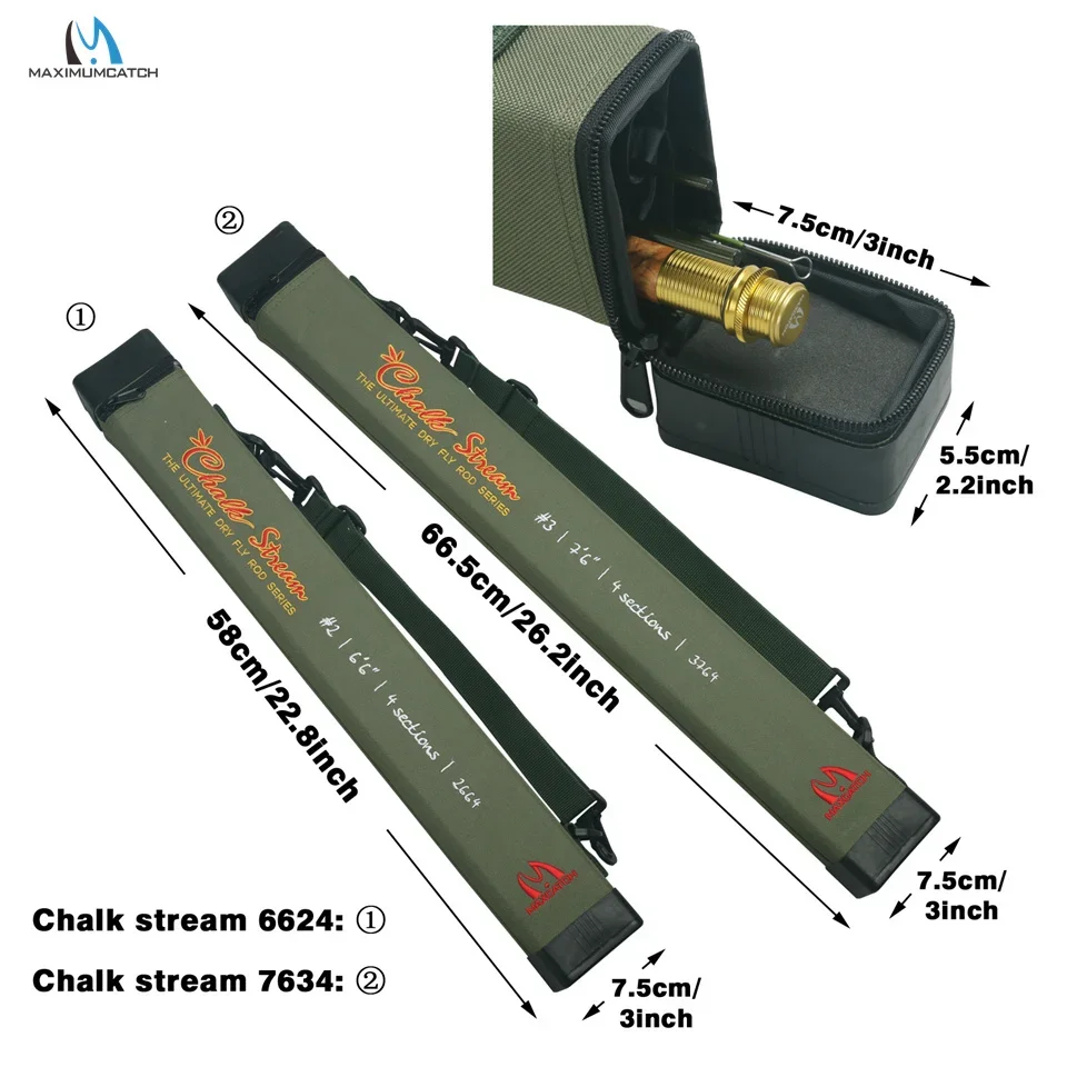 MAXCATCH CHALK Ultimate Dry Fly Rod 2/3WT 6.5ft/7.5ft Fast Action 40T Carbon for Small Stream Fly Fishing