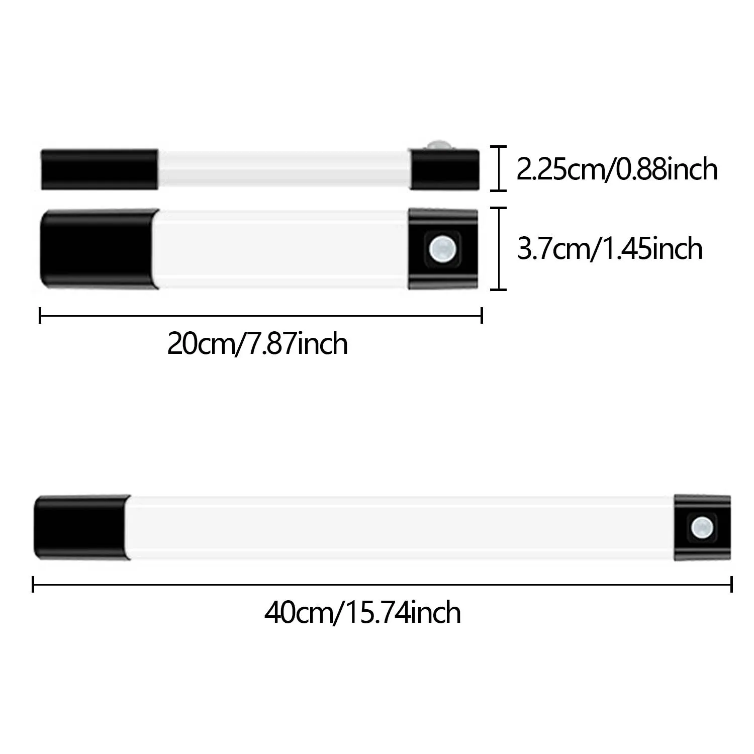 Luces debajo del gabinete, sensor de movimiento con pilas recargable para interiores, armario regulable magnético, inalámbrico debajo del mostrador para kit