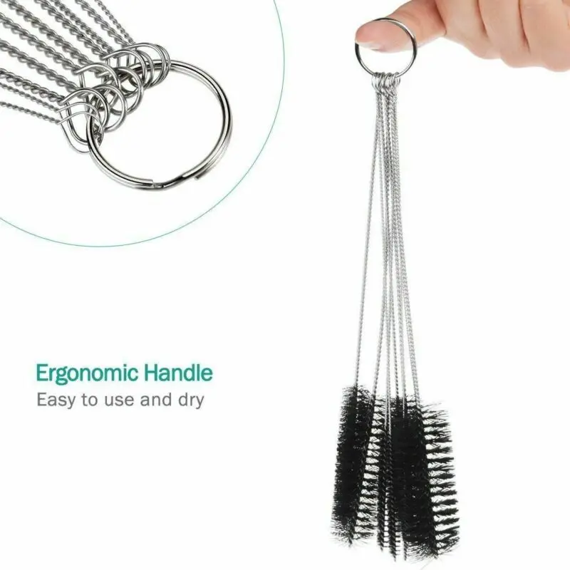 10Pcs/Set Household Bottle Brushes Pipe Bong Cleaner Glass Tube Fish Tank Pipe Brush Bottle Soft Hair Cleaning Brush Tools