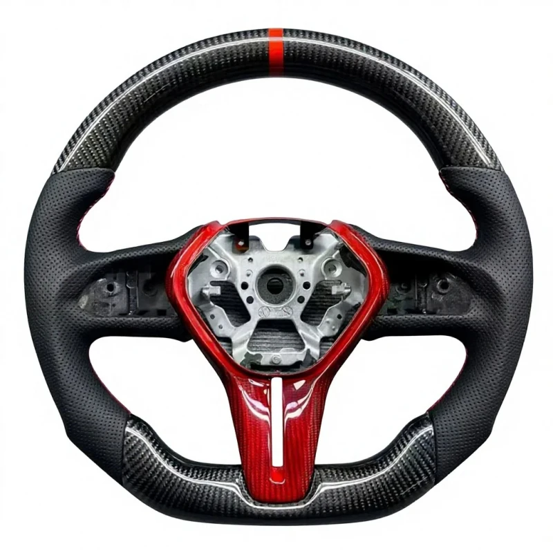 Volante De Fibra De Carbono Q60 Carbon Fiber Steering Wheel with Heated Function Peorated Leather Grip