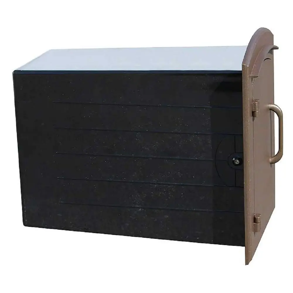Manchester Fleur De Lis Logo Door Column Mount NonLocking Mailbox, Black