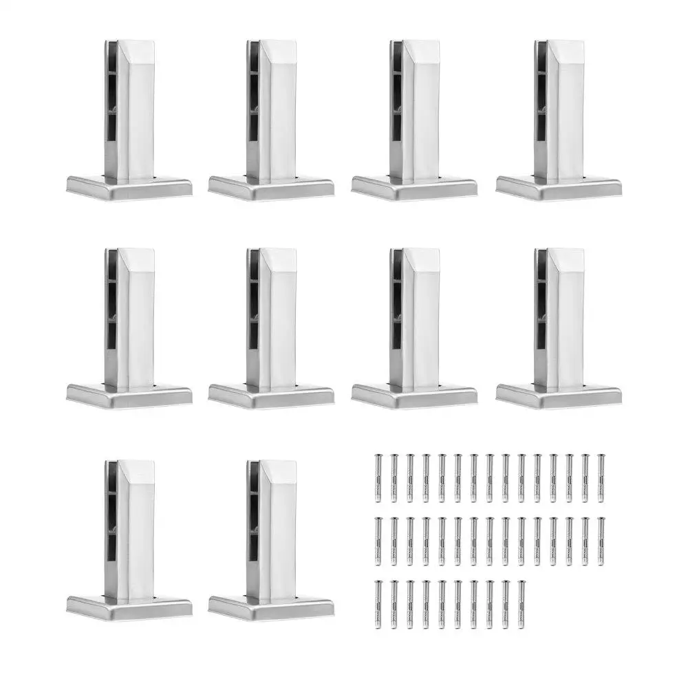 10PCS Square Glass Clamp for 0 .31 for 0 .47 Tempered Glass for 0 4 Stainless Steel for 0 .12 Thick Glass Mounting Shelf Bracket