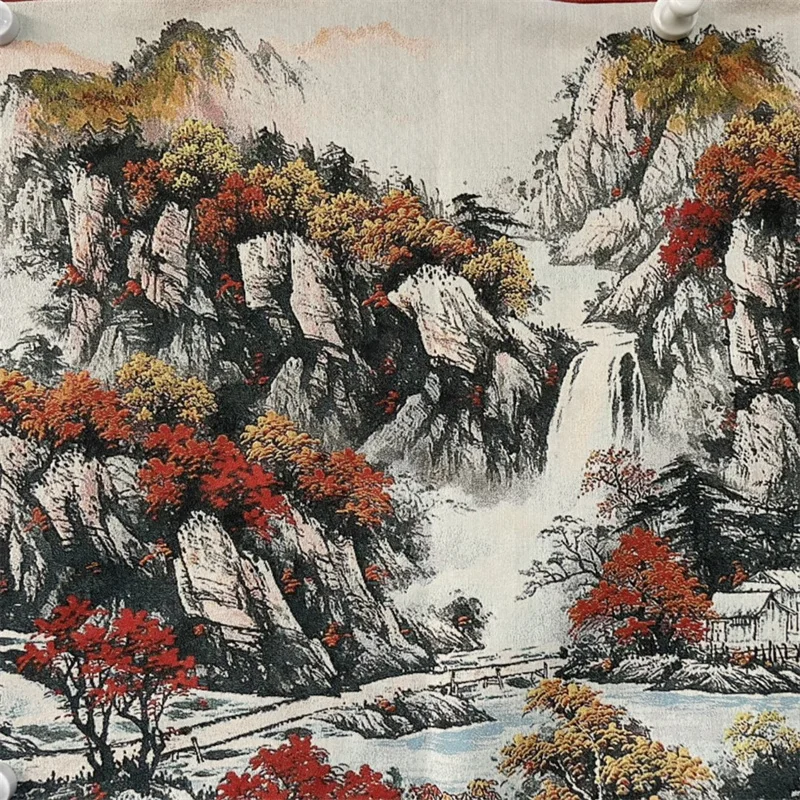Chinese Old Color Brocade Embroidery Artwork landscape painting Decorative Home Decor Piece