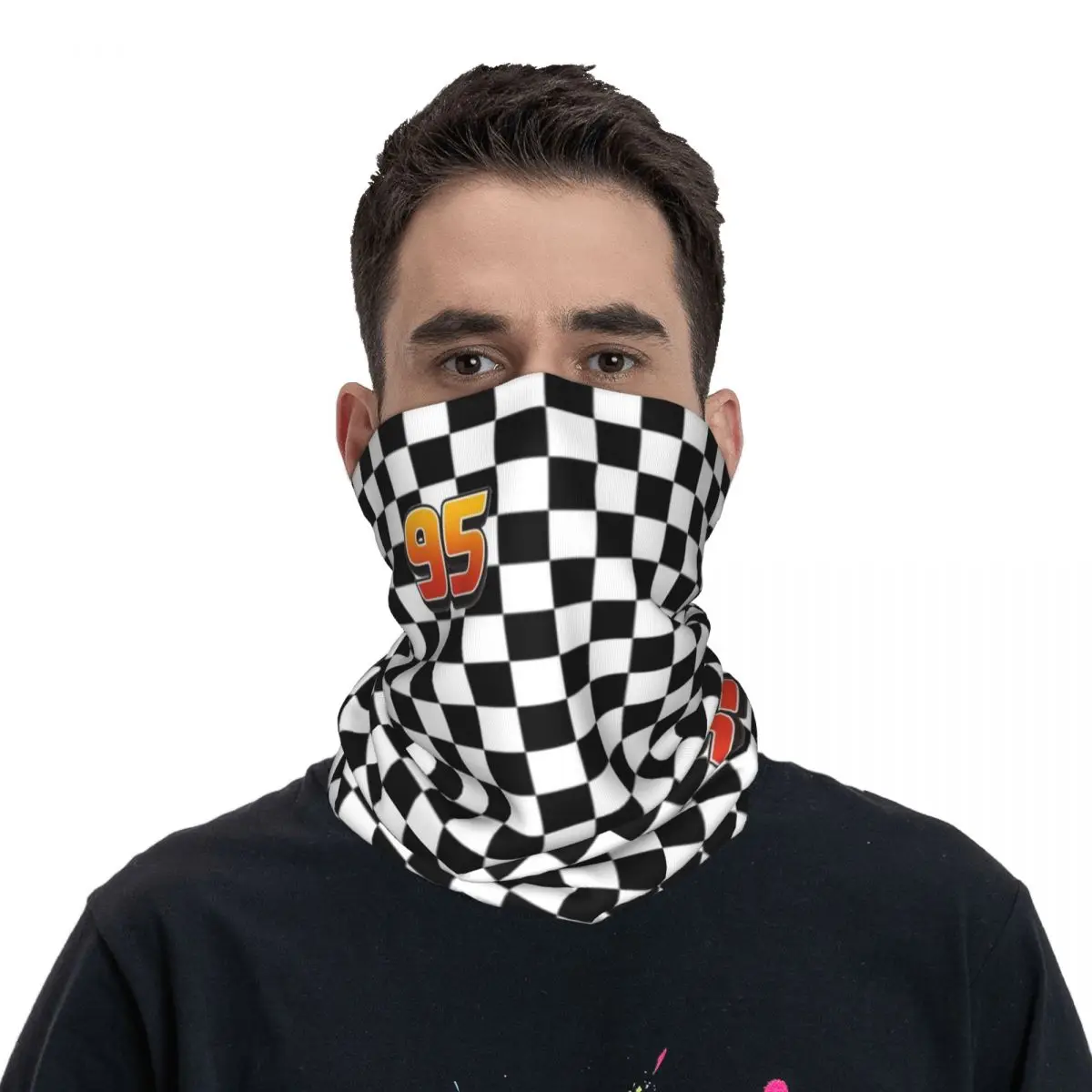 Personalizado relâmpago mcqueen 95 pescoço gaiter masculino feminino à prova de vento inverno dos desenhos animados bandana cachecol para ciclismo