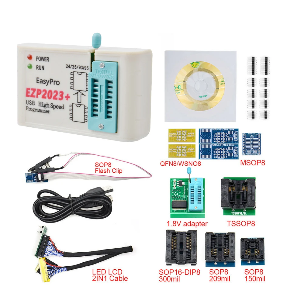 EZP2023 + High Speed SPI FLASH Programmer Module Kit 24/25/93 Bios 25T80 Burn, Offline Complex