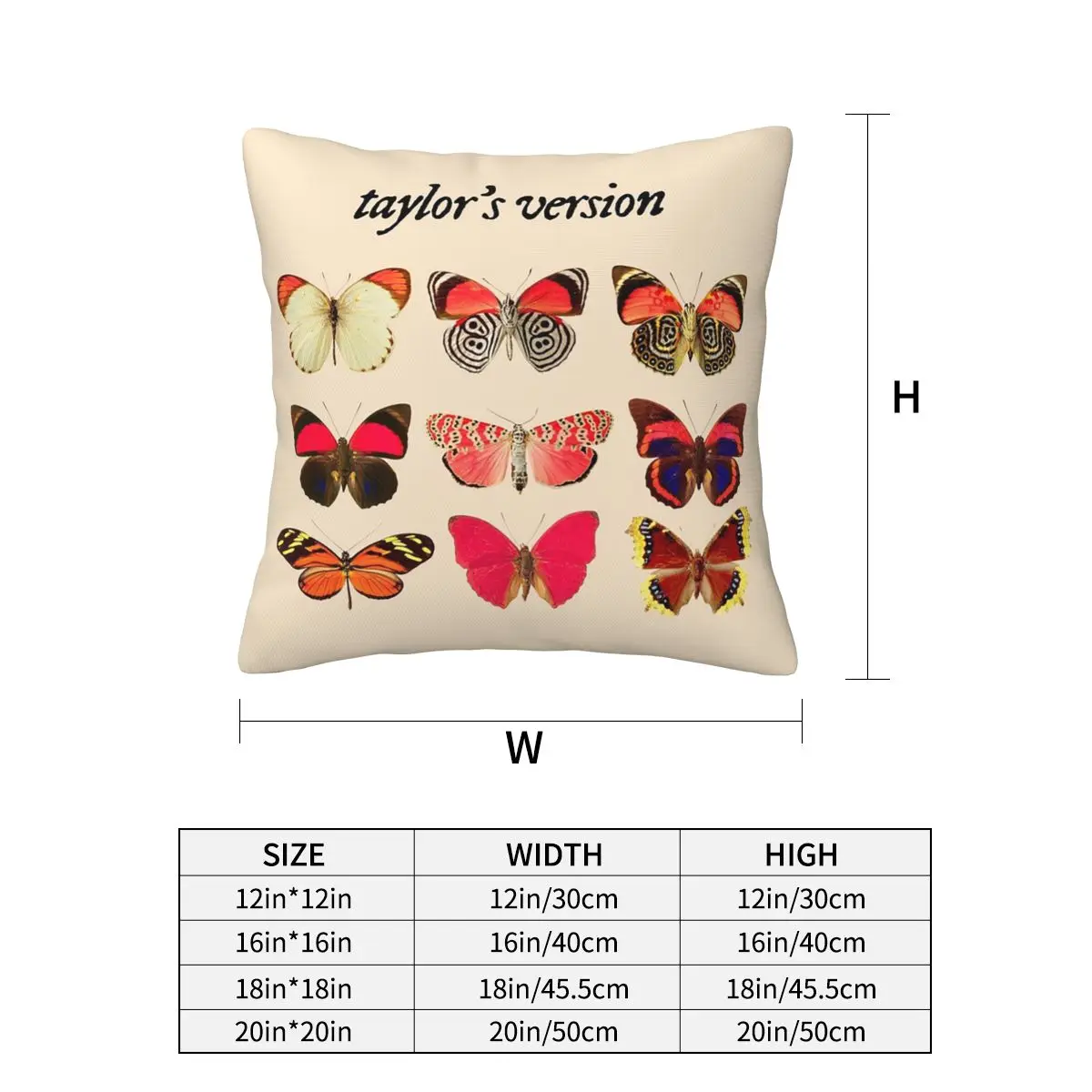 Taylors Version Square Pillowcase Pillow Cover Cushion Zip Decorative Comfort Throw Pillow for Home Sofa