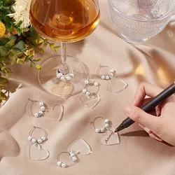 10 acrylic wine glass rings, personalized party and party wine glass recognizer, wine glass ring pendants, wedding supplies