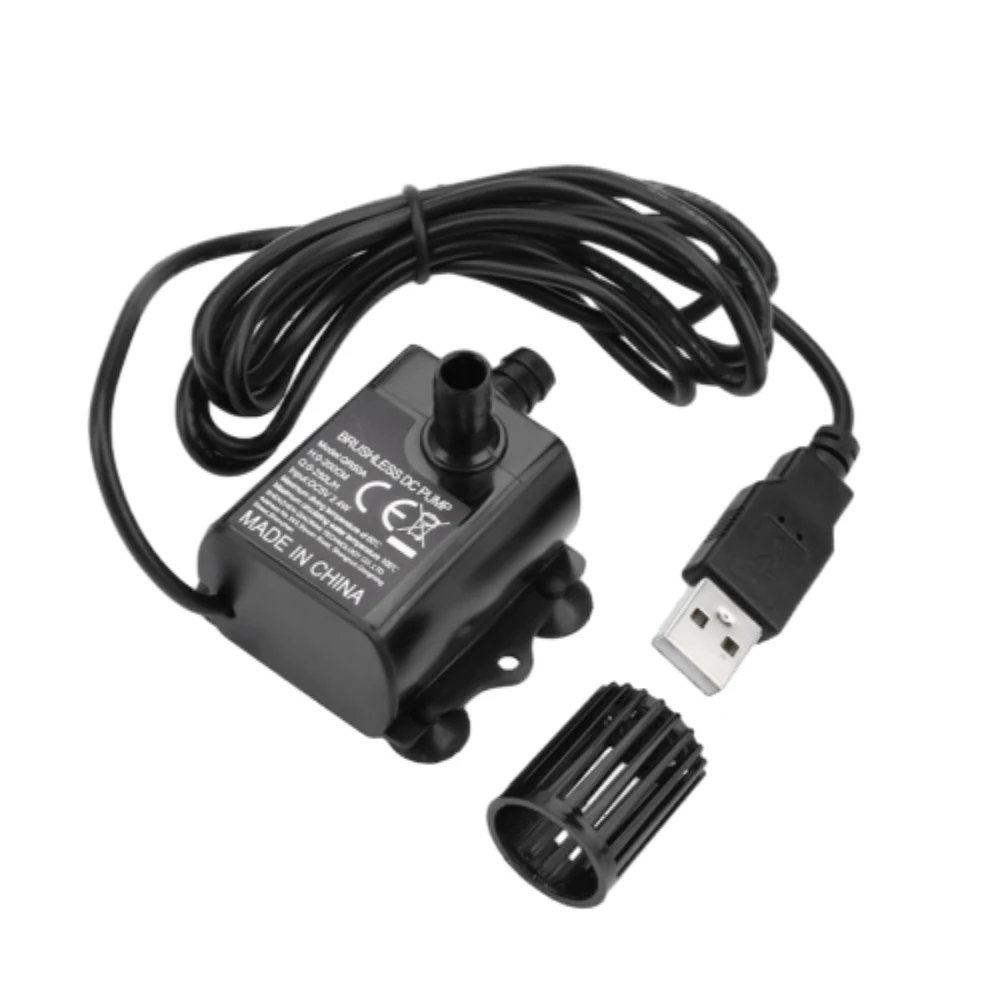 

DC5V 2.4W/4.8W 250L/H Brushless Water Pump 2/3 Meters Lift Fish Rank High Pressure Water Pump USB Interface with 1.5M Cable