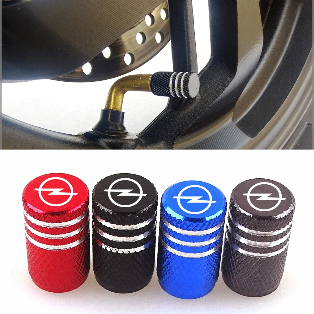 4pcs Auto Emblem Dust Cover car Aluminum Air Tire Valve Cap For Opel Grandland X GSI GT GTC Combo Life Rocks-e GSI GTC OPC line