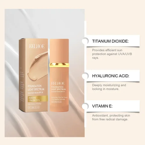 Imagen 2 del producto Base de Maquillaje 4 en 1 con SPF 50+, Cobertura Total, Corrector de Larga Duración, Resistente al Agua, Profesional, para Disimular Ojeras