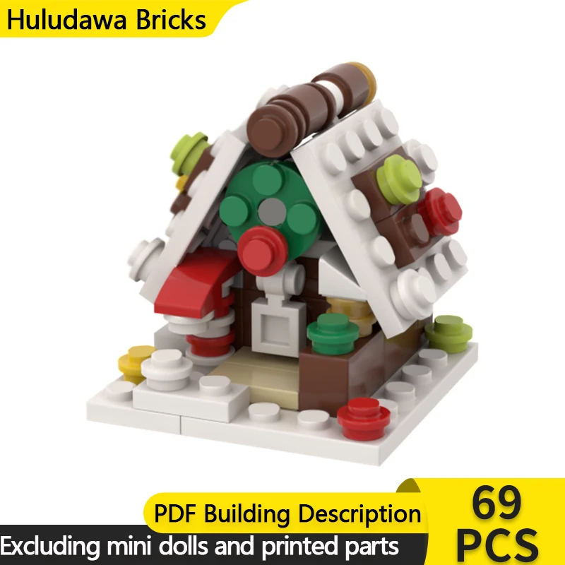 

Модель с видом на улицу, MOC, строительные кирпичи, рождественский пряничный домик, модульная технология, детские праздничные подарки, сборные игрушки, костюм