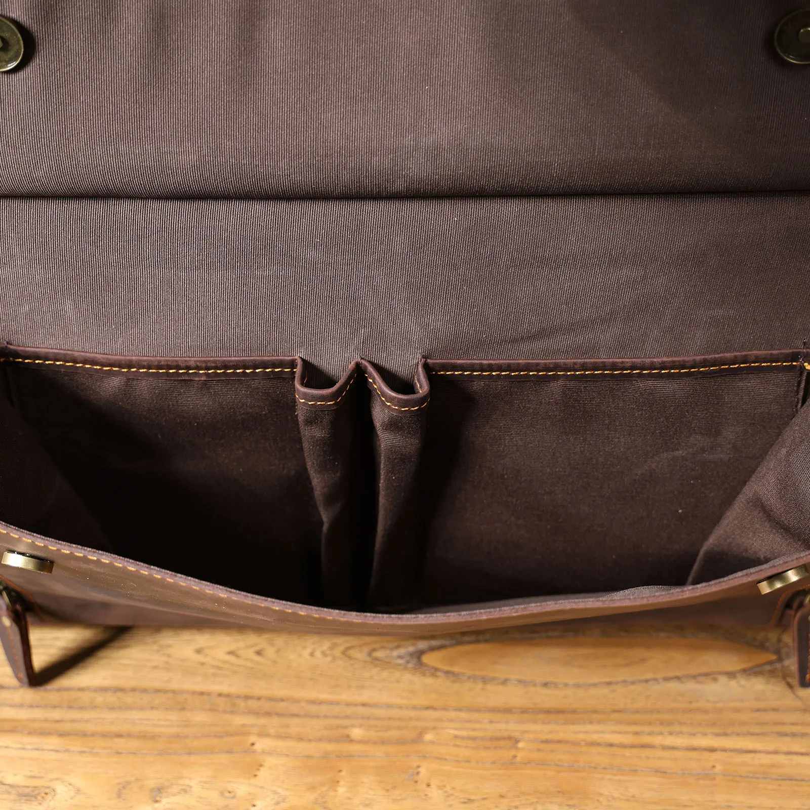 Vintage Echtleder Herren-Aktentasche 17" Laptop-Tasche, Messenger-Taschen für Arbeit und Business, Crazy Horse Rindsleder Handtasche – Detail 19