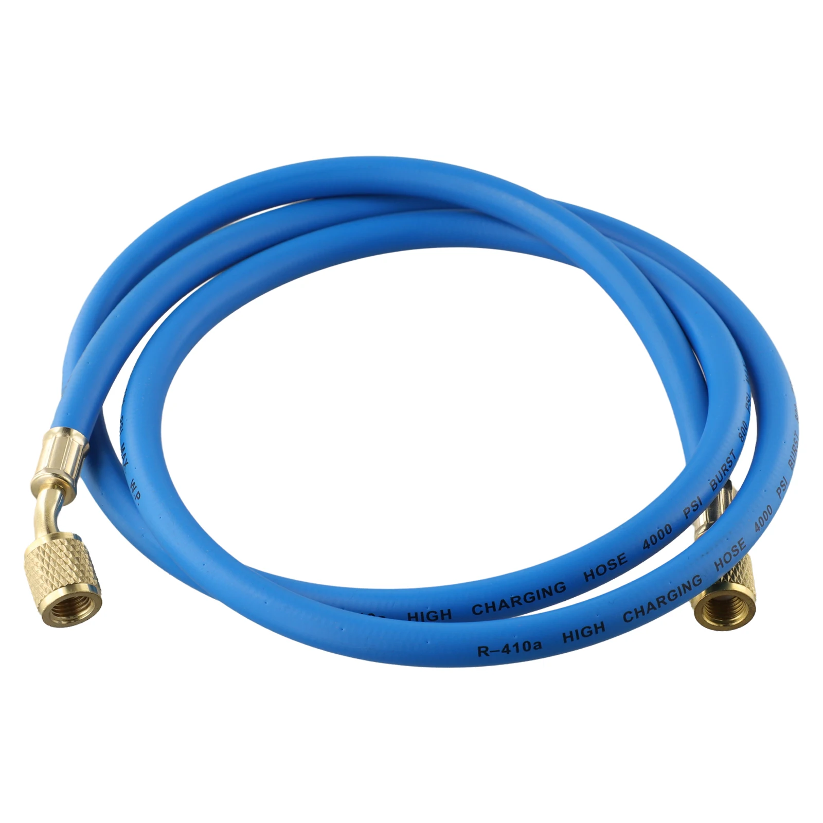 Robust Refrigeration Charging Hose with Knurled Coupler and Six Sided Crimp Design Length 4 92Ft SAE Thread 1/4