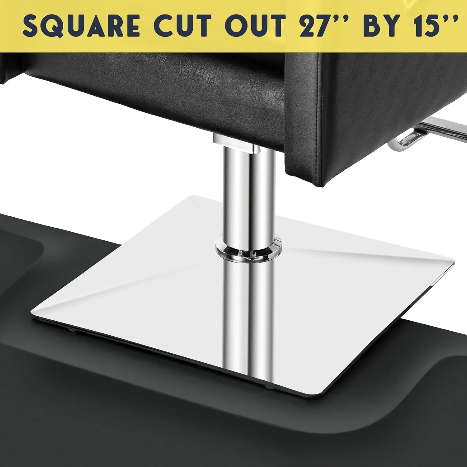 3' x 4' Barber Floor Mat Anti Fatigue for Stylist Standing, 1/2'' Thick Comfort Matt Square Base for Salon Styling Chair