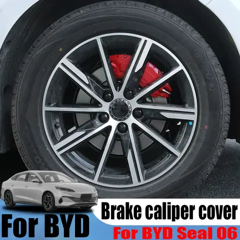 BYD 도장 06 2024 타이어 브레이크 켈리퍼 커버, 알루미늄 합금 소재, 자동차 외관 장식 제품 BYD 도장 06 2024 타이어 브레이크 켈리퍼 커버, 알루미늄 합금 소재, 자동차 외관 장식 제품