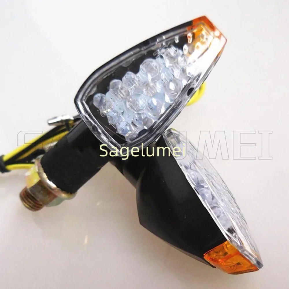 2PCS Universal 12V Motorcycle Turn Signals Light 14LED Turn Signal Indicator Amber Light Blinker LED Turn Signal Light 1 pair