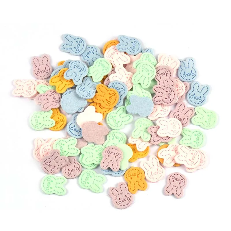 30Pcs 20x15.5mm Cute Rabbit Leather Embossed Labels Sewing Clothing Accessories Bags Garment Tags DIY Supplies Handmade Crafts