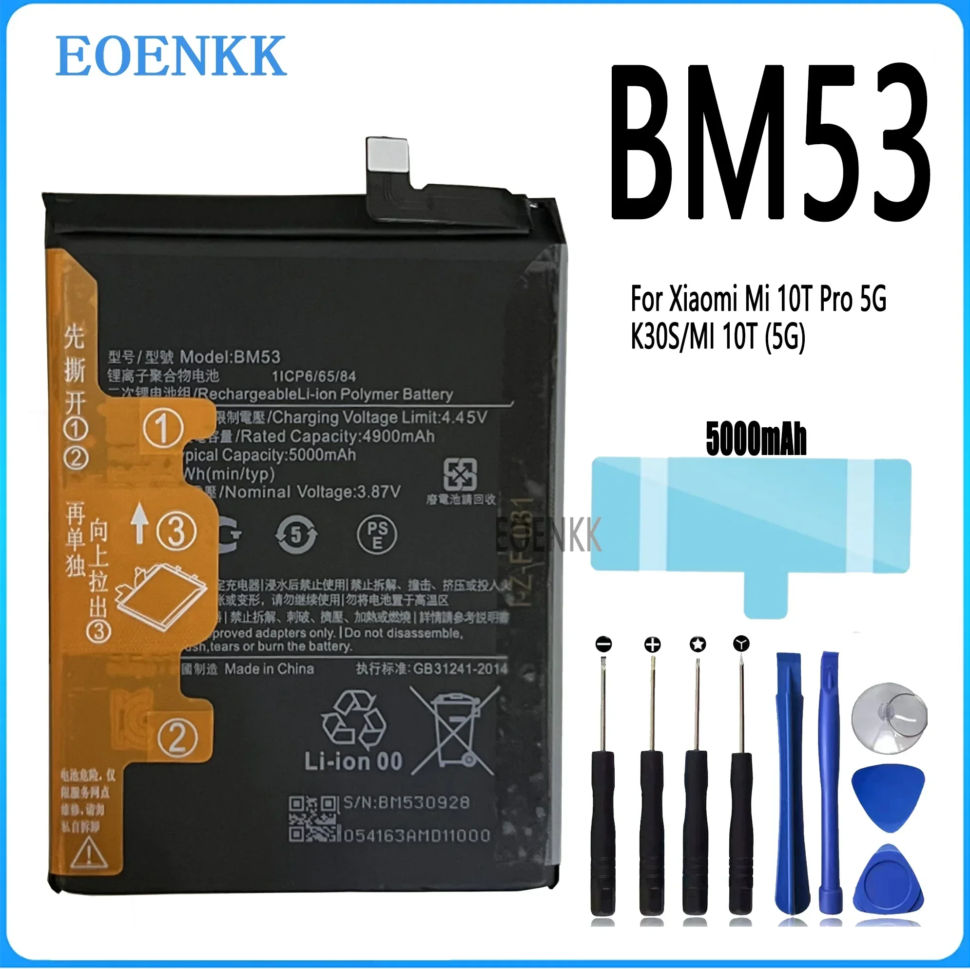 2024 Years New 100% Original Battery BM53 For Xiaomi Mi 10T 10T Pro MI10T 5000mAh High Qulity Phone Battery Batteries Bateria