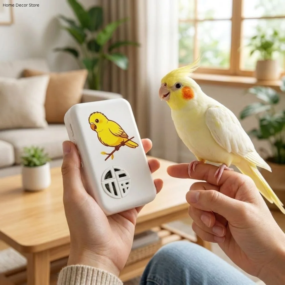 Recording Bird Talking Trainer Auto Cycle Interactive Speech Training Machine Playback Multi Segment Audio Bird Repeater