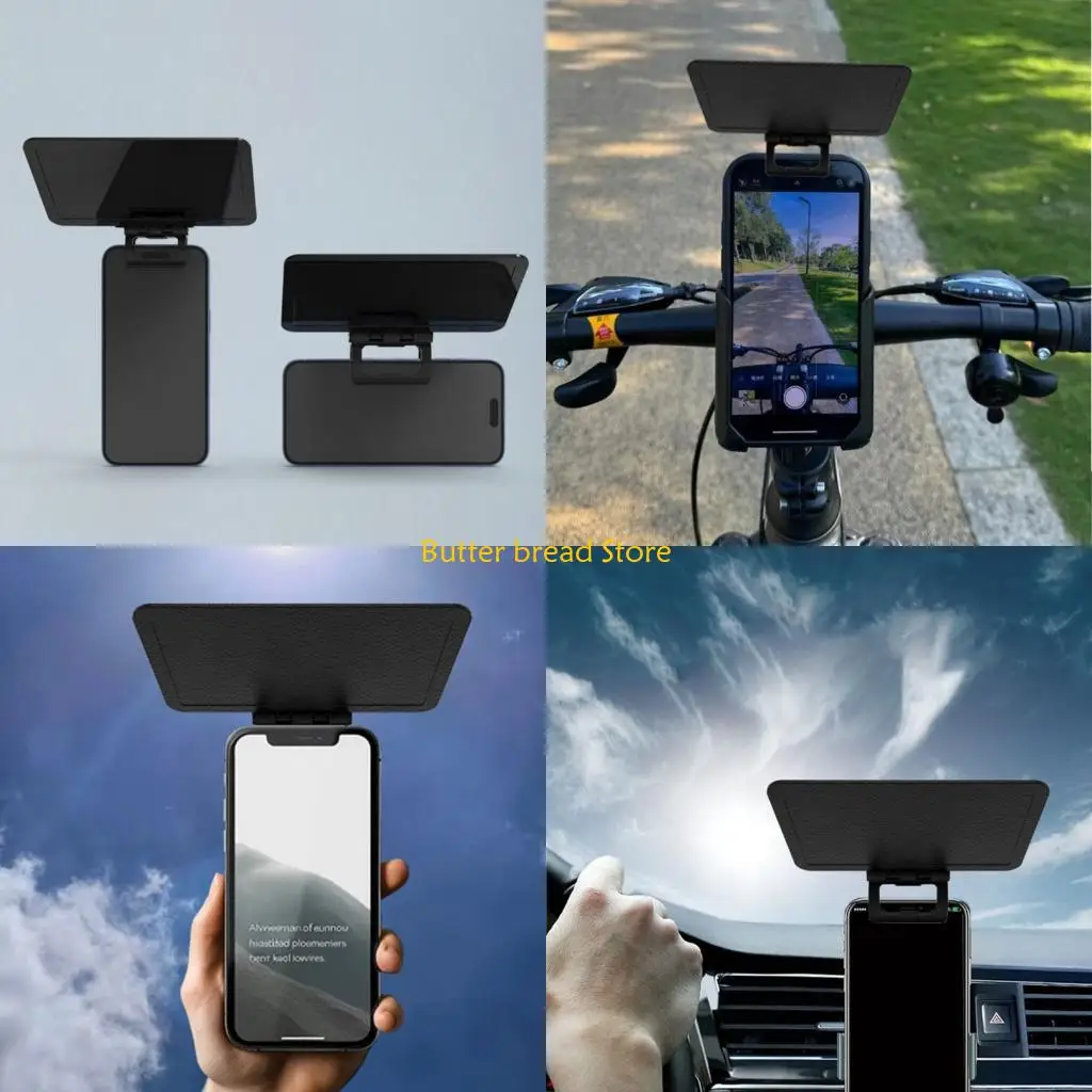 W89C Multiple Adjustable Phone Shade Folding Sun Blocker For Clear Screen Visibility During Travel And Outdoor Activity
