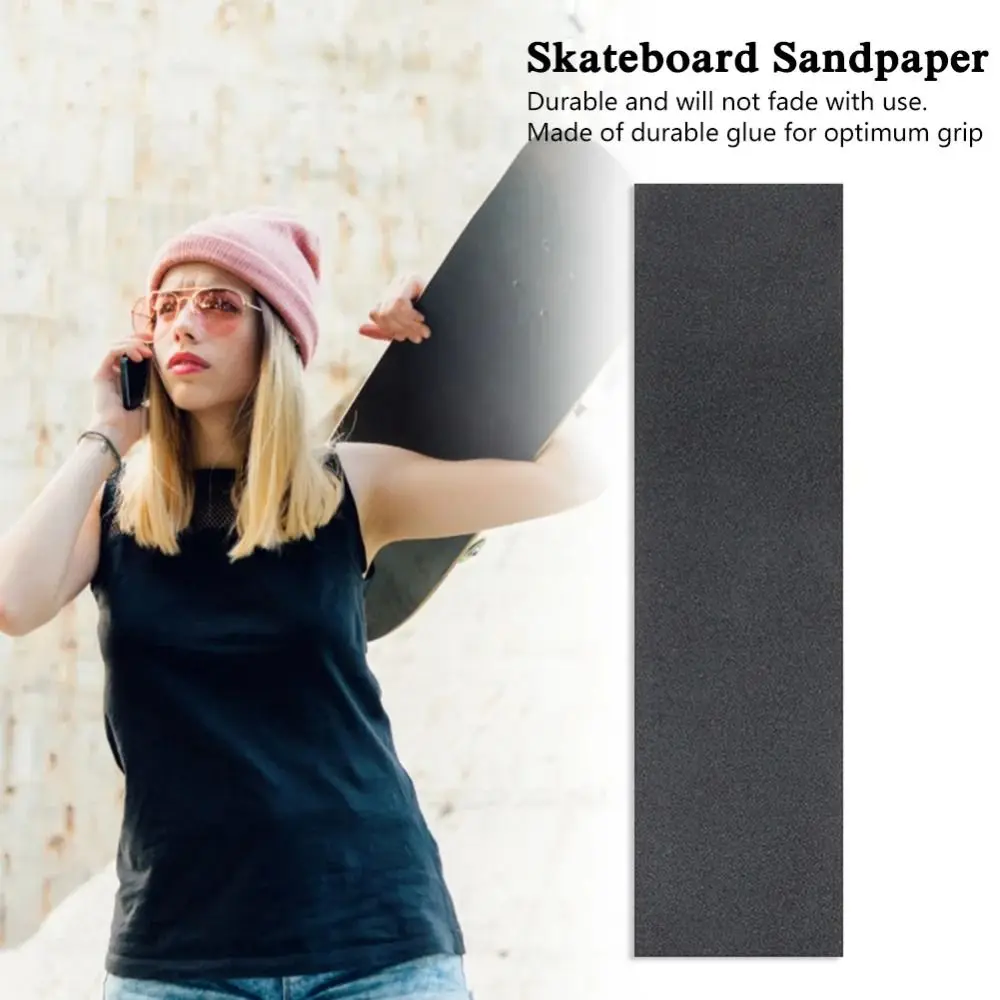 

81x21cm Skateboard Sandpaper Self-Adhesive Waterproof Skateboard Anti-slip Stickers Bubble Free Wear-Resistant