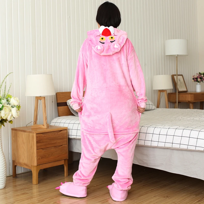 Panthère Onesies Kigurumi flanelle dessin animé Pyjamas femmes animaux Pyjamas Homewear noël Halloween fête Anime Cosplay Costumes