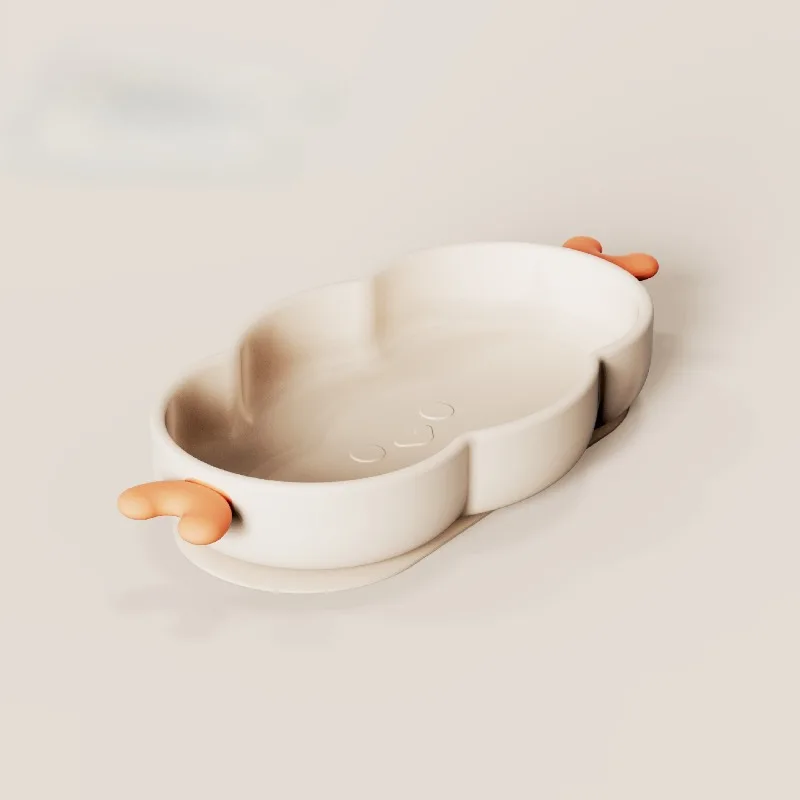 

Cloud Shape Silicone Plate Baby Learning Dish Suction Base Design Toddler Feeding Set Non Slip Bowl BPA Free Dishwasher