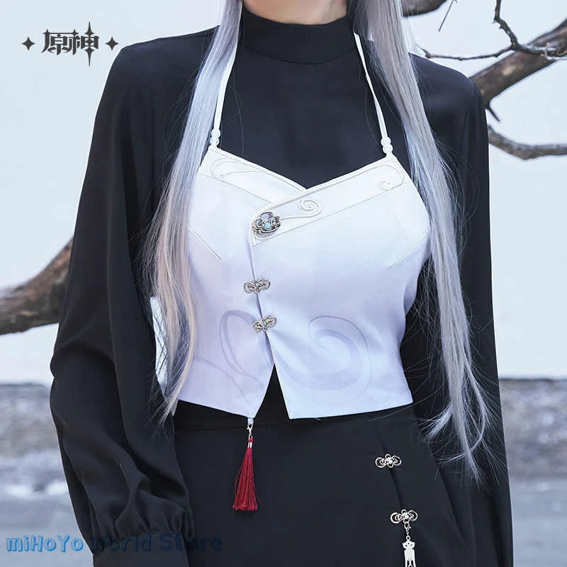 [Genuine] Shenhe Shirt MiHoYo Official Original Genshin Impact Shenhe Theme Impression Vest Suit Doujin Woman Shirt Cosplay Gift