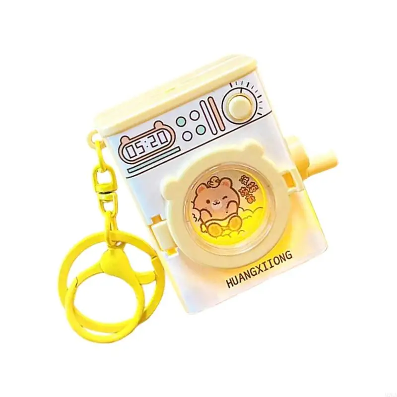 2026 New Cartoon Hand-cranked Washing Machine Keychain Stylish Children Decompression Toy
