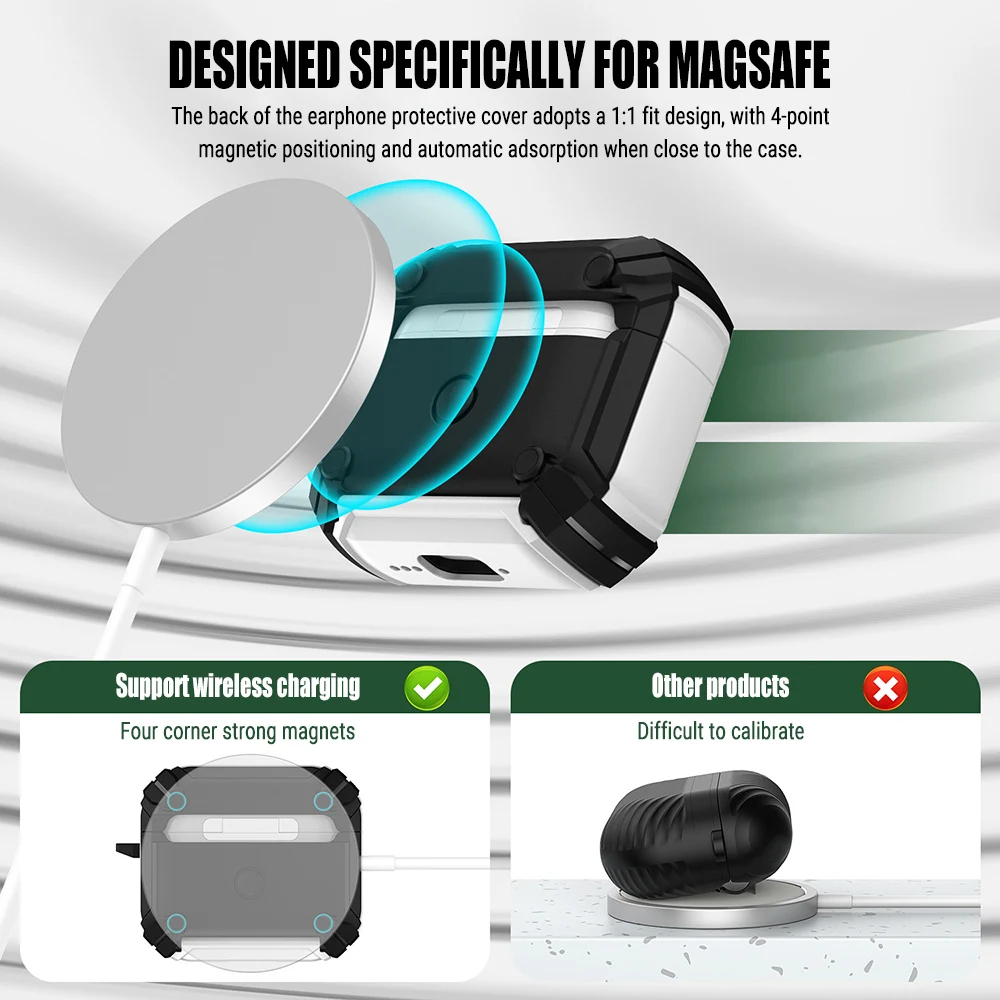 غطاء قفل أمان لـ 2025 AirPods Pro 3 حافظة لأجهزة AirPods Pro3 Pro 3rd Gen Air Pods حافظات سماعة رأس مقاومة للصدمات Funda مع خطاف #6