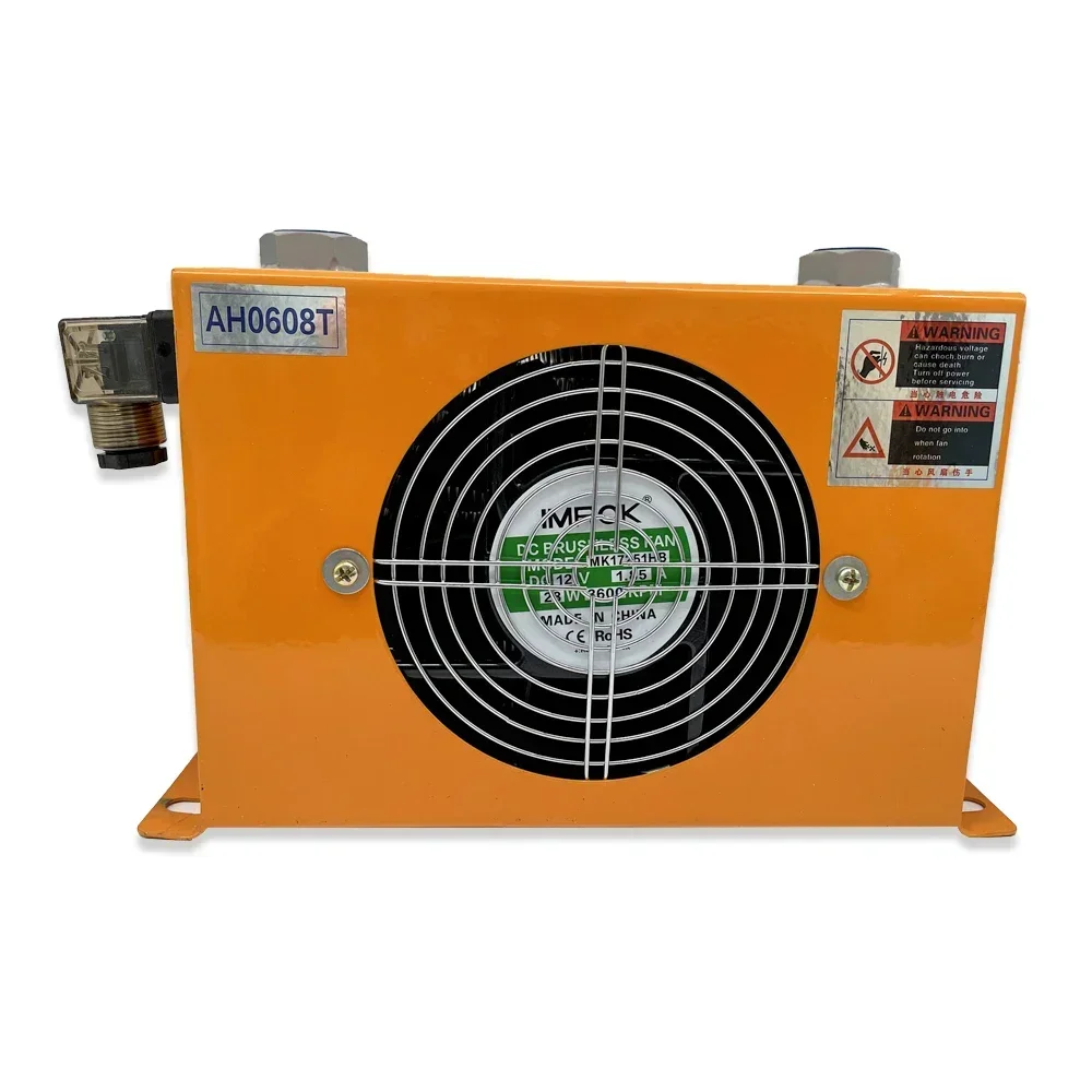 AH0608T-CA Hydraulic Oil Cooler 110V 220V 24V 12V 60L/min Mobile Hydraulic Oil Cooler with Fan Transmission Oil Cooling System