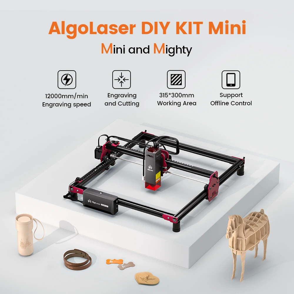 AlgoLaser DIY KIT MINI 5W Laser Cutter for Personalized Gifts High Accuracy Laser Engraving Machine Desktop DIY CNC Machine Tool
