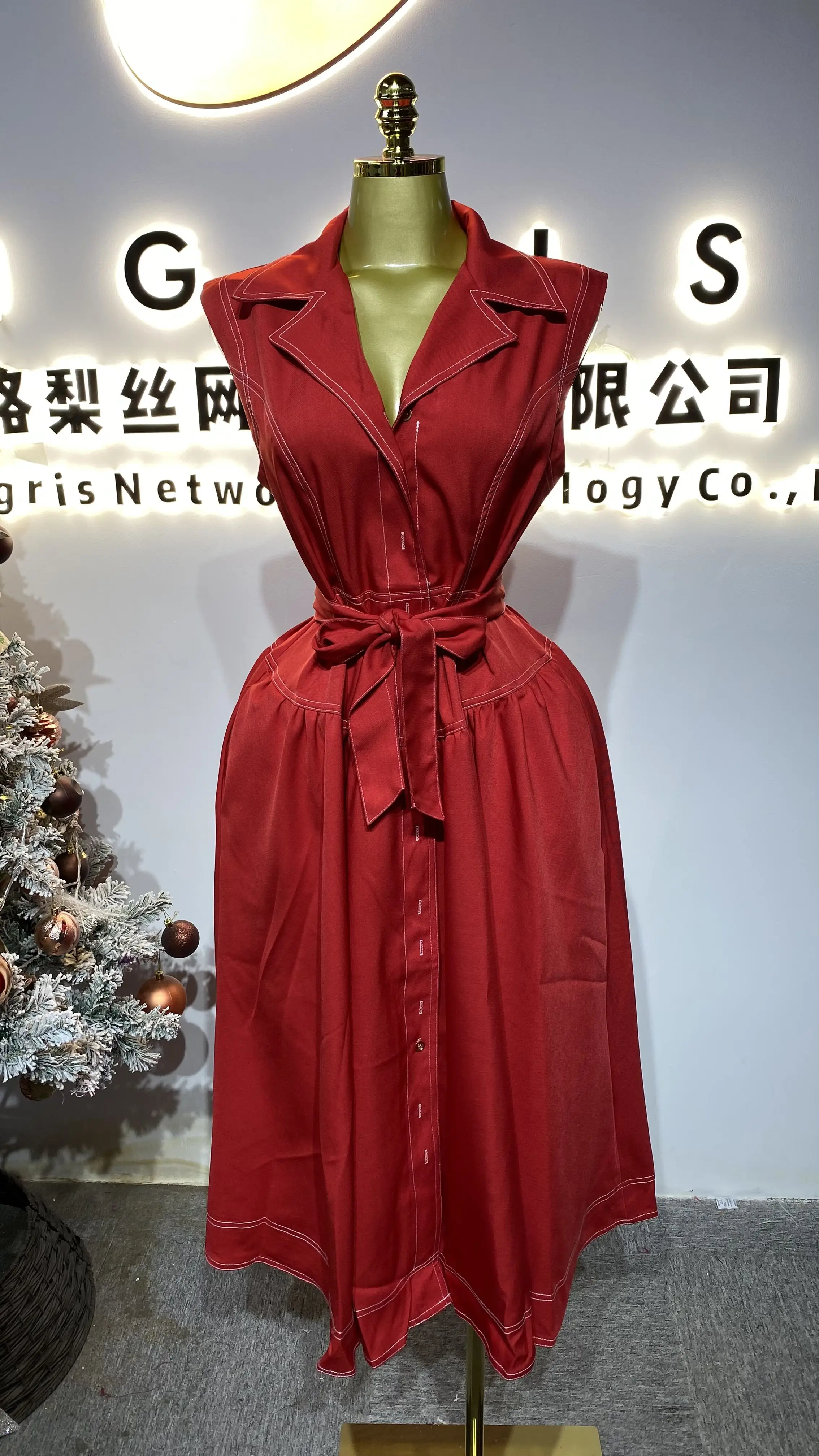 سترة رياضية صيفية أنيقة بياقة مدببة ملابس نسائية فستان دانتيل إمبراطوري-GZXX229 #1