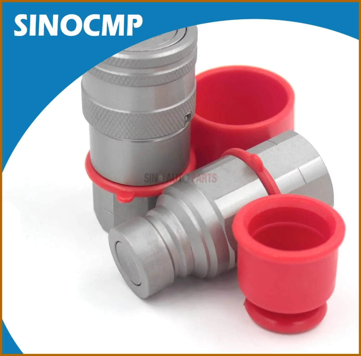 

1/2 Inch NPT Thread Heavy Duty Hydraulic Quick Disconnect Coupler with Dust Cap for Skid Steer Tractor Bobcat Flat Face