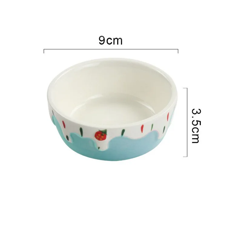 Hamster ceramic food bowl large size golden bear rabbit Totoro hedgehog guinea pig anti rollover and splash food bowl view 5