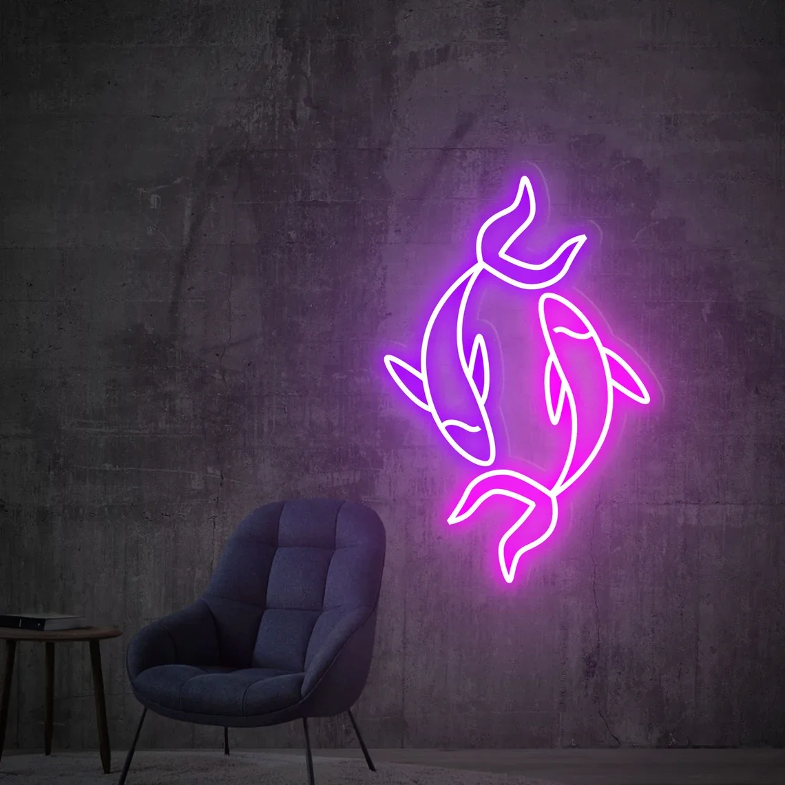 

Koi Fish Neon Sign Lucky Animal Decor Custom USB Operated for Bedroom Table for Bar Beer Club Home Sign