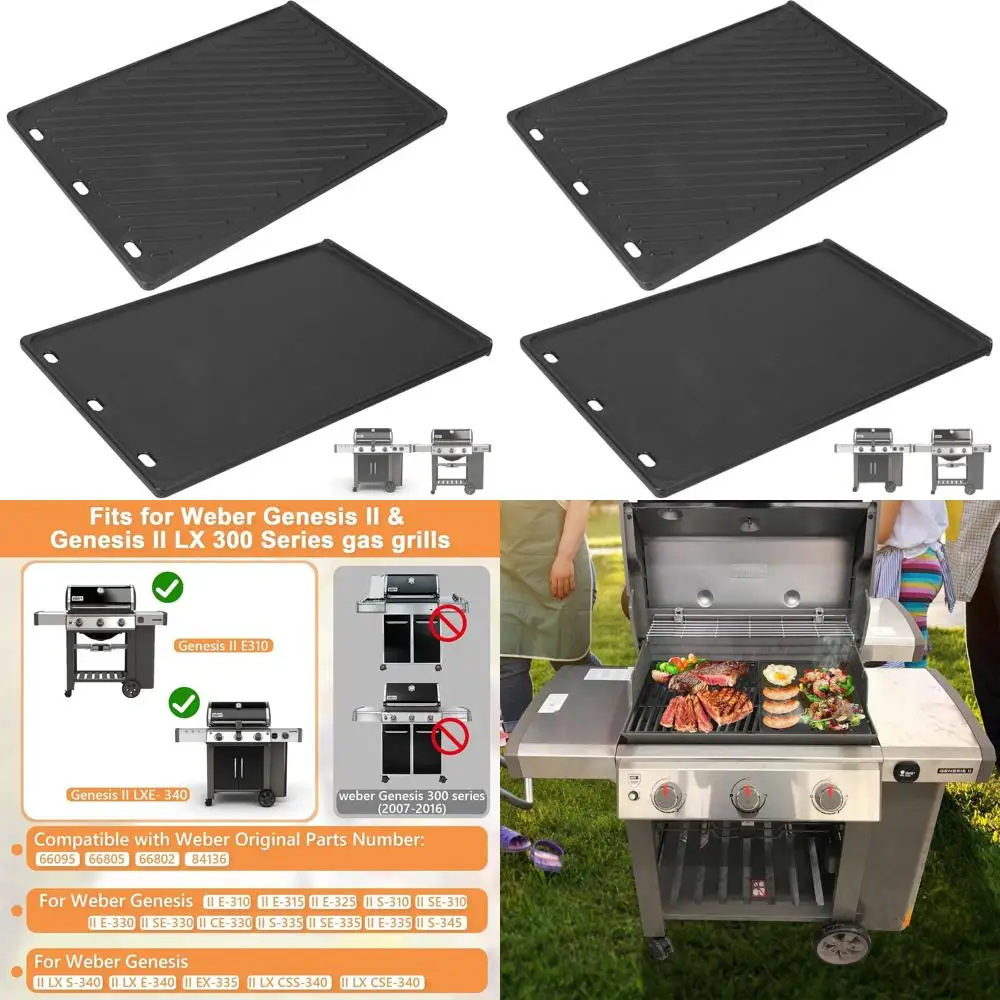 

Replacement Cast Iron Griddle for Weber Genesis II GS4 Grill, 66095 Genesis II, 66802, 300 Series (2022)