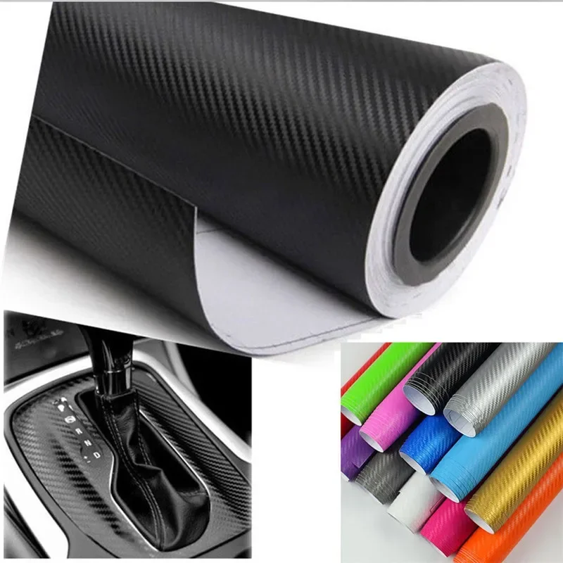 Rollo de lámina de vinilo de fibra de carbono 3D para coche, pegatinas y calcomanías para motocicleta, accesorios de estilismo para automóviles,