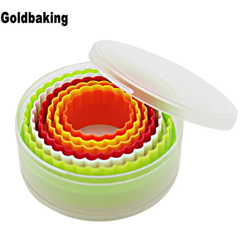 6 Pieces Double Side Round Cookie Cutter Set Plastic Fondant Molds resin molds for jewelry silicone bakeware  mould silicon